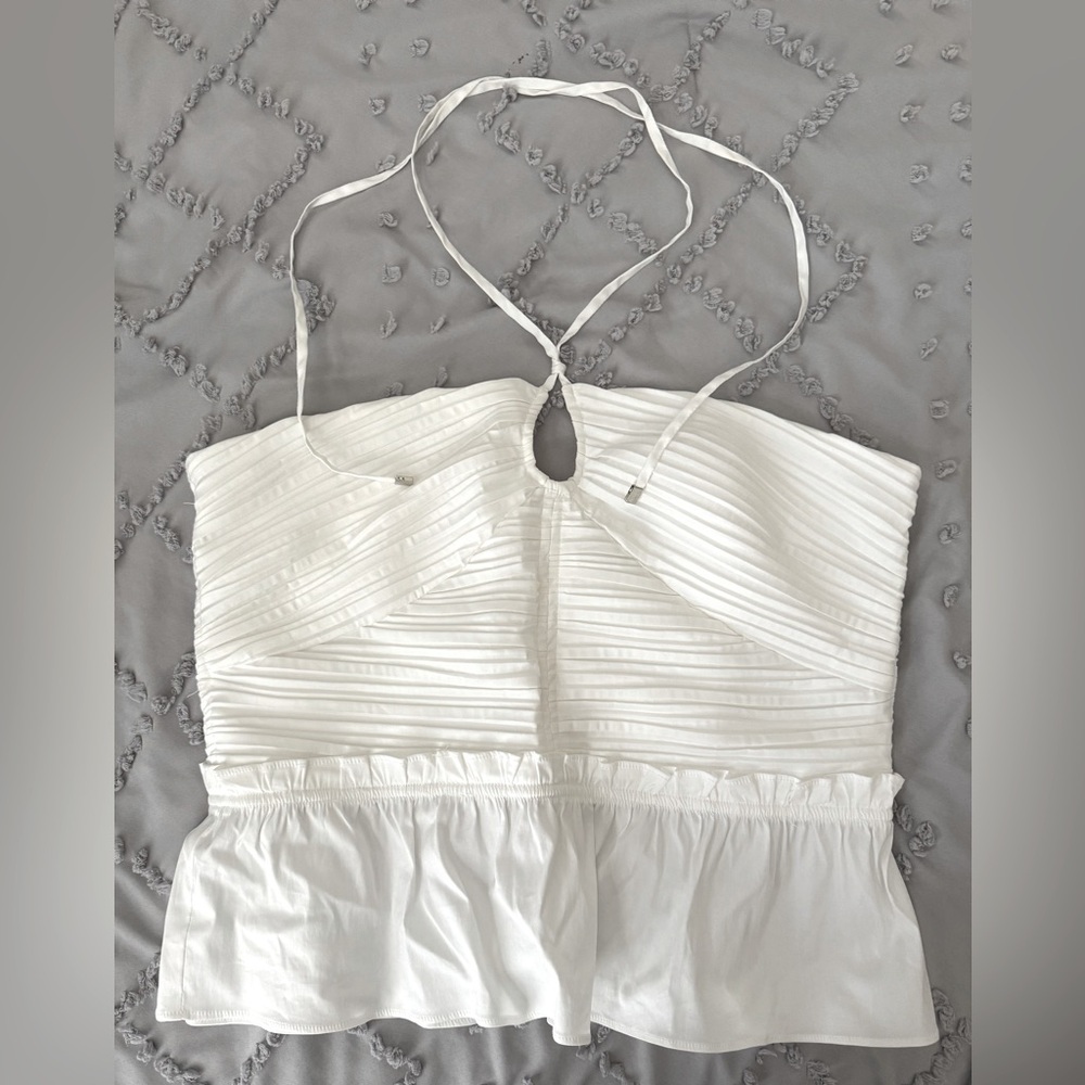 White House Black Market Poplin Keyhole Bustier